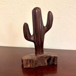 Vintage Ironwood Carved Saguaro Cactus Figure